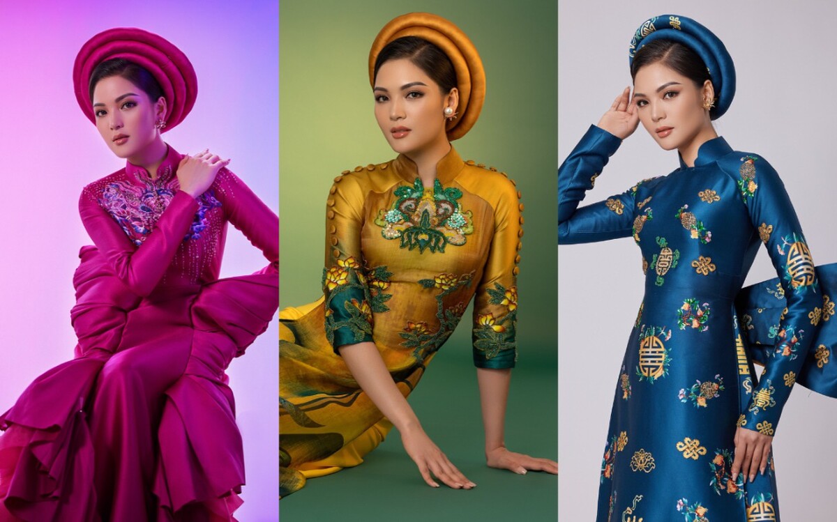 Người đẹp Vân Anh đầu tư kỹ lưỡng trang phục áo dài Miss Earth 2021